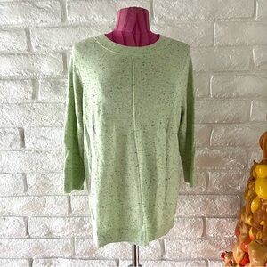 J Jill Green Speckled Knit Top Size Large